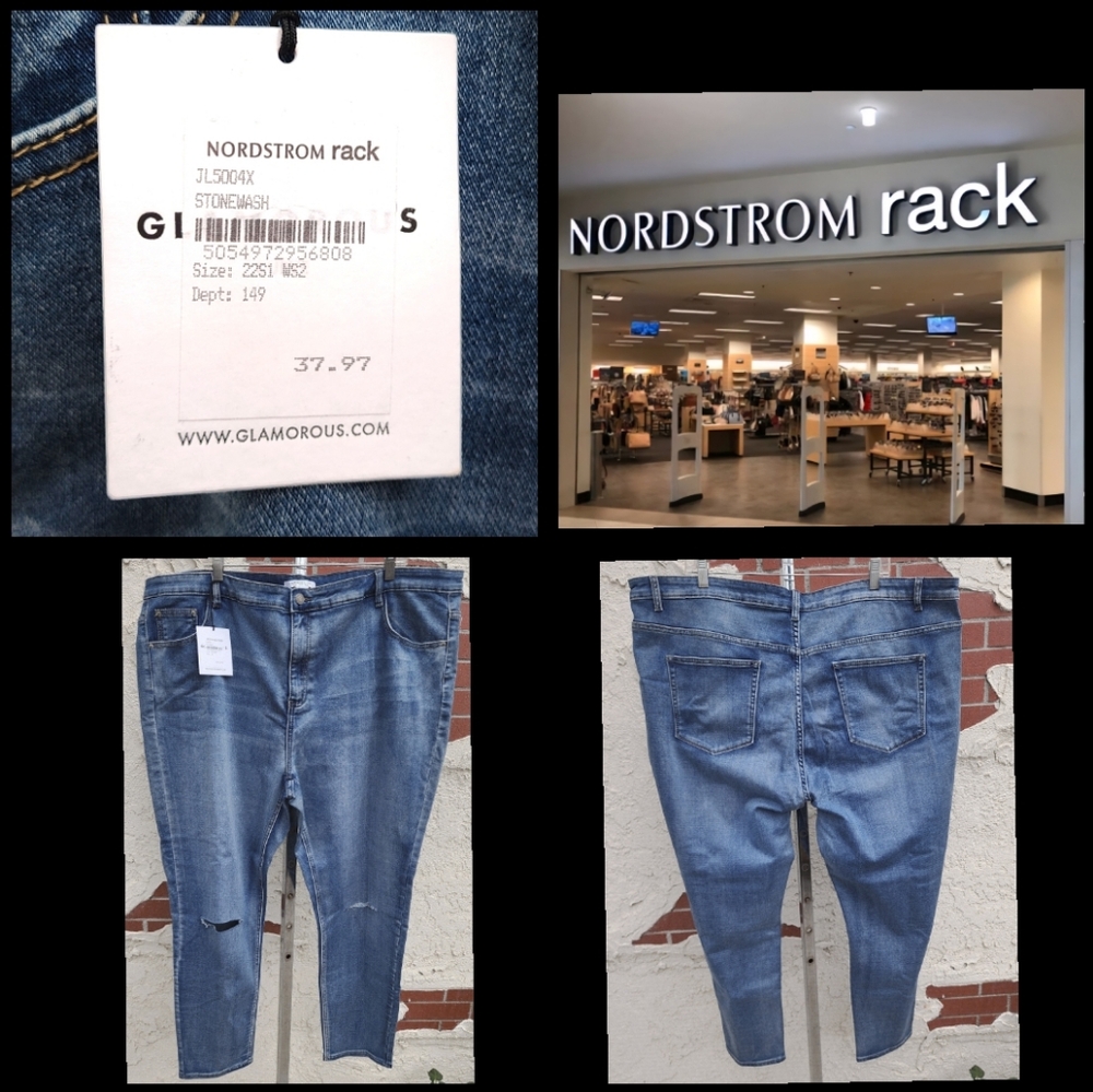 22 New Women Glamorous Curve NORDSTROM RACK distressed stretch skinny blue jean